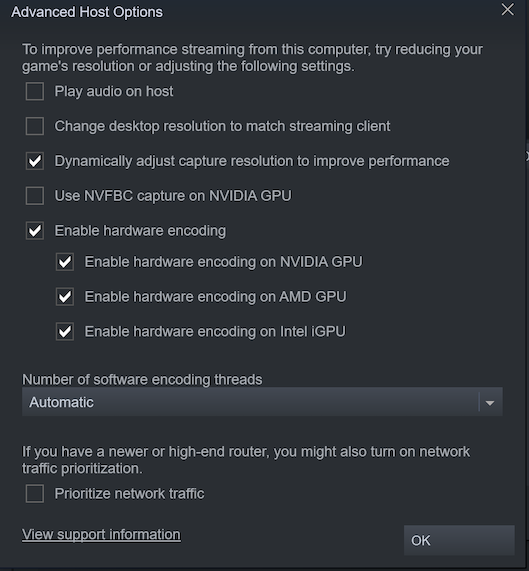 advanced host options